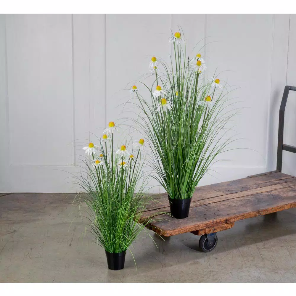 Tripar International, Inc White Daisy in Wild Grass Artificial Floral Arrangement Set of 2