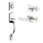 Copper Creek Craftsman Polished Stainless Steel Front Door Handleset with Remi Lever Trim thumbnail 1