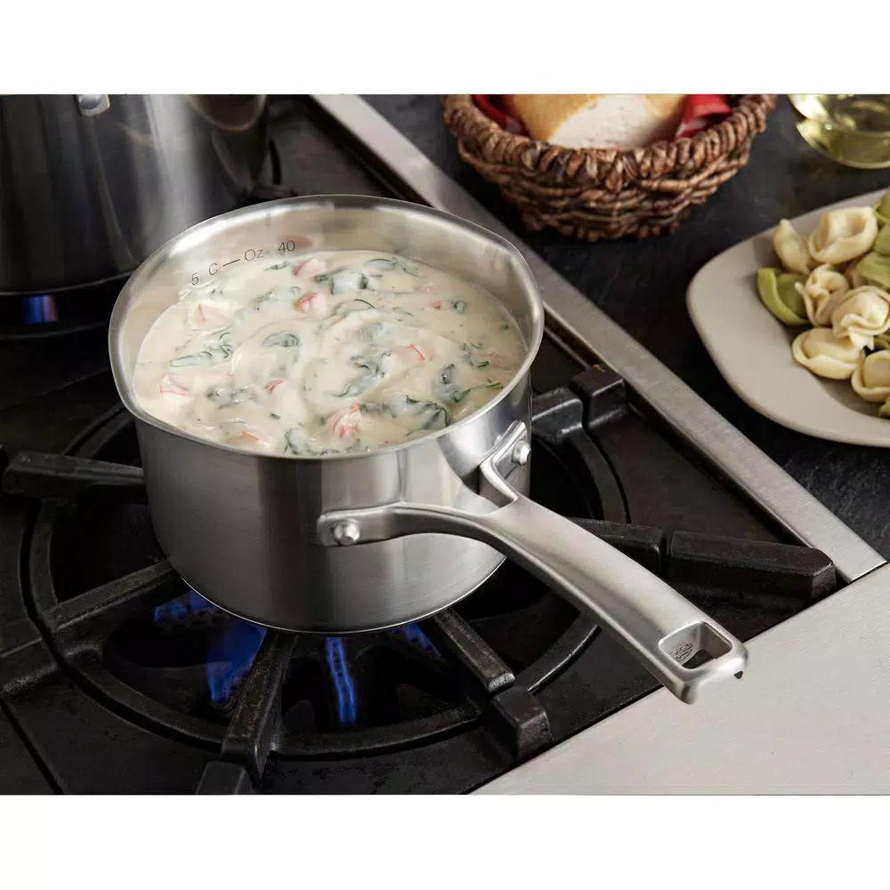 Calphalon Classic 14-Piece Stainless Steel Cookware Set with Impact-Bonded Aluminum Bases