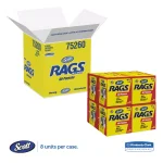 Kimberly-Clark PROFESSIONAL Scott Rags White Disposable Wipers, 1-Ply, 1600 Count (200-Box Carton) thumbnail 2