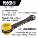 Klein Tools 6-in-1 Ratcheting Lineman's Wrench, SAE Combination Wrench thumbnail 2