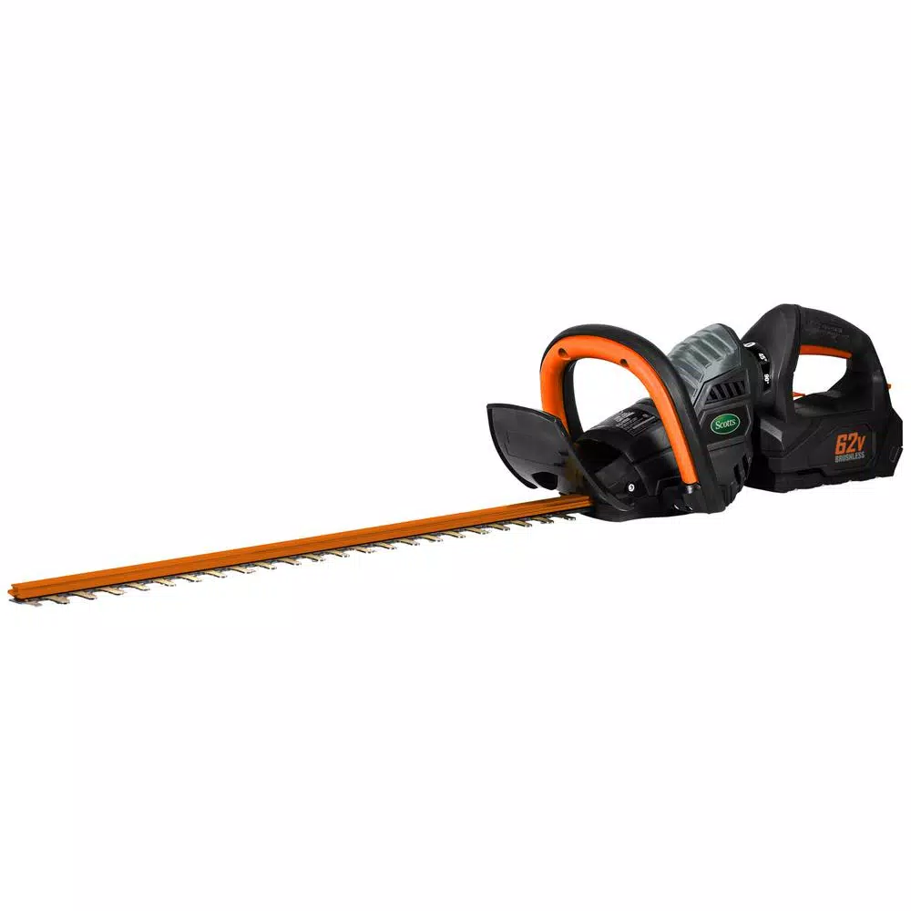 Scotts 24 in. 62V Cordless Brushless Hedge Trimmer Kit with 2.5 Ah Battery and Fast Charger