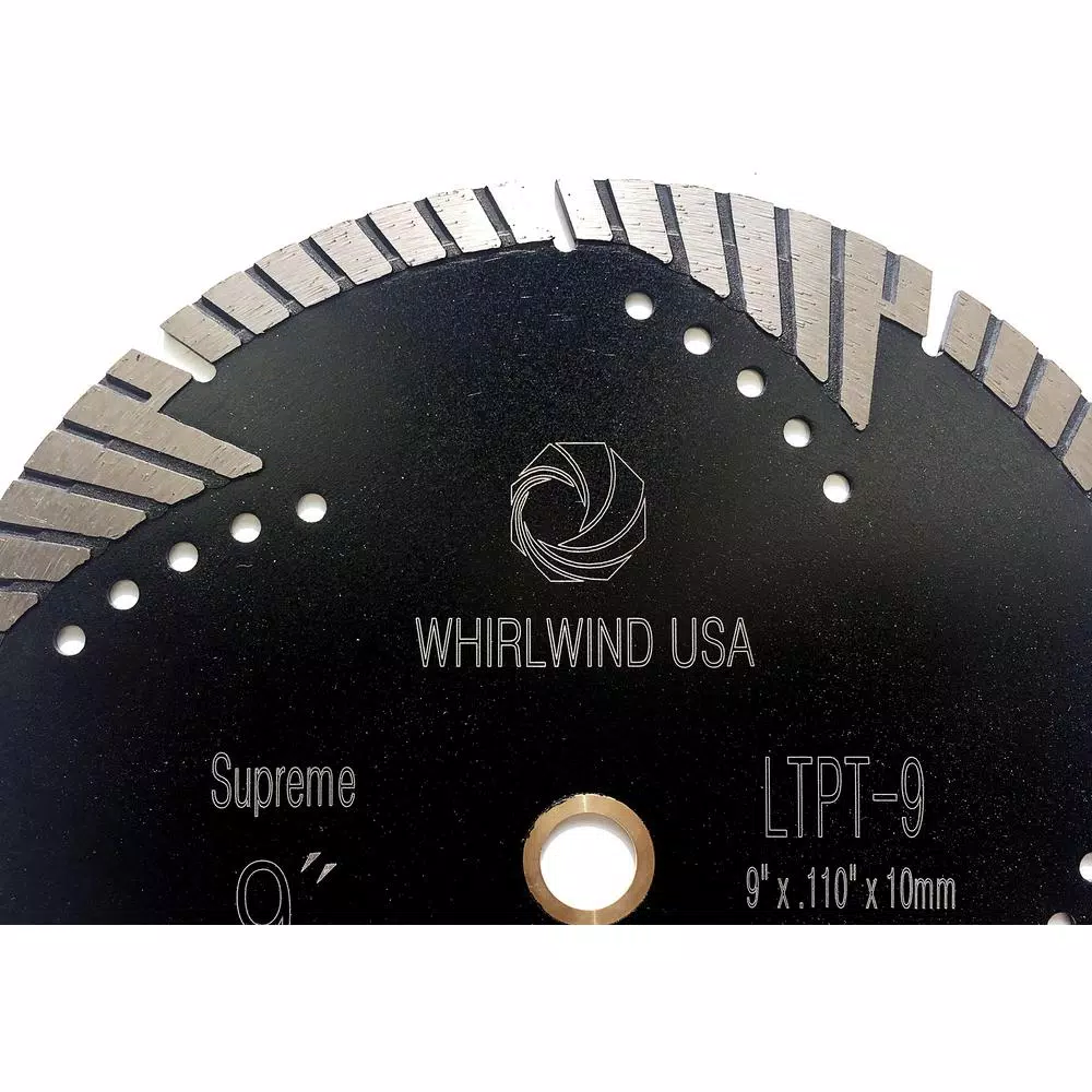 Whirlwind USA 9 in. Turbo Segmented Diamond Saw Blade for Granite, Marble, and Concrete
