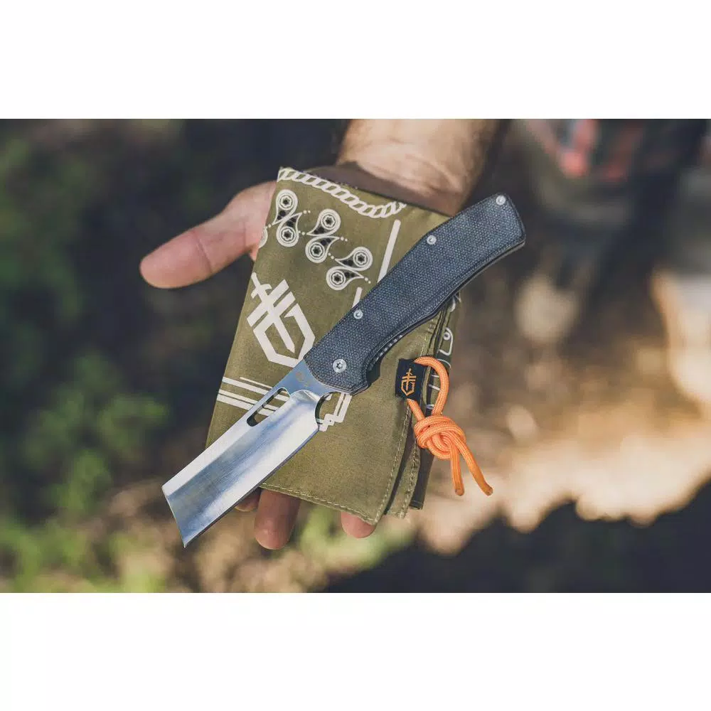 Gerber Flatiron Micarta 3 in. D2 Steel Cleaver Style Folding Knife