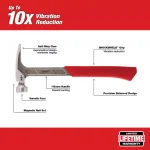 Milwaukee 22 oz. Smooth Face Framing Hammer with Hammer Loop and Shockshield Grip thumbnail 2