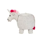 StyleWell White Unicorn Water Hyacinth Woven Decorative Basket with Lid thumbnail 1