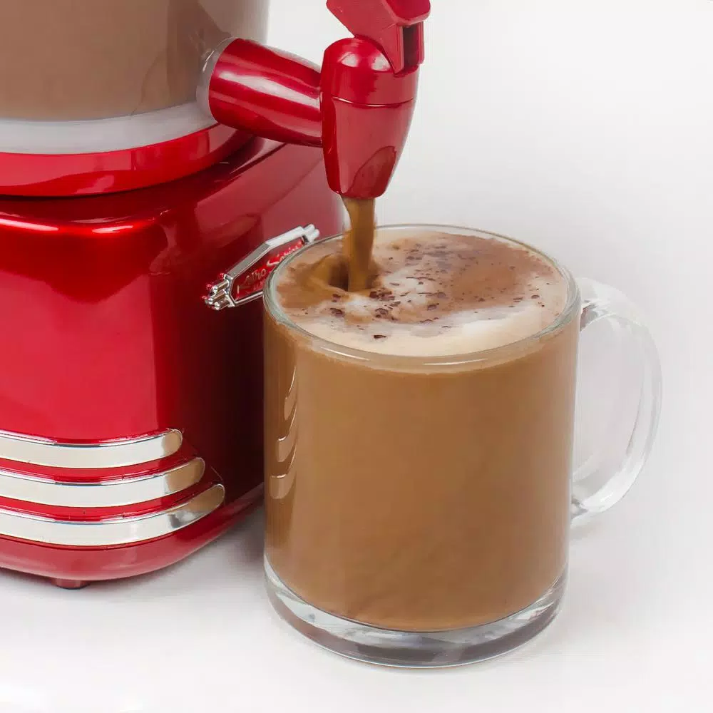 Nostalgia HCM700RETRORED Retro Series 600W Hot Chocolate Maker, Red