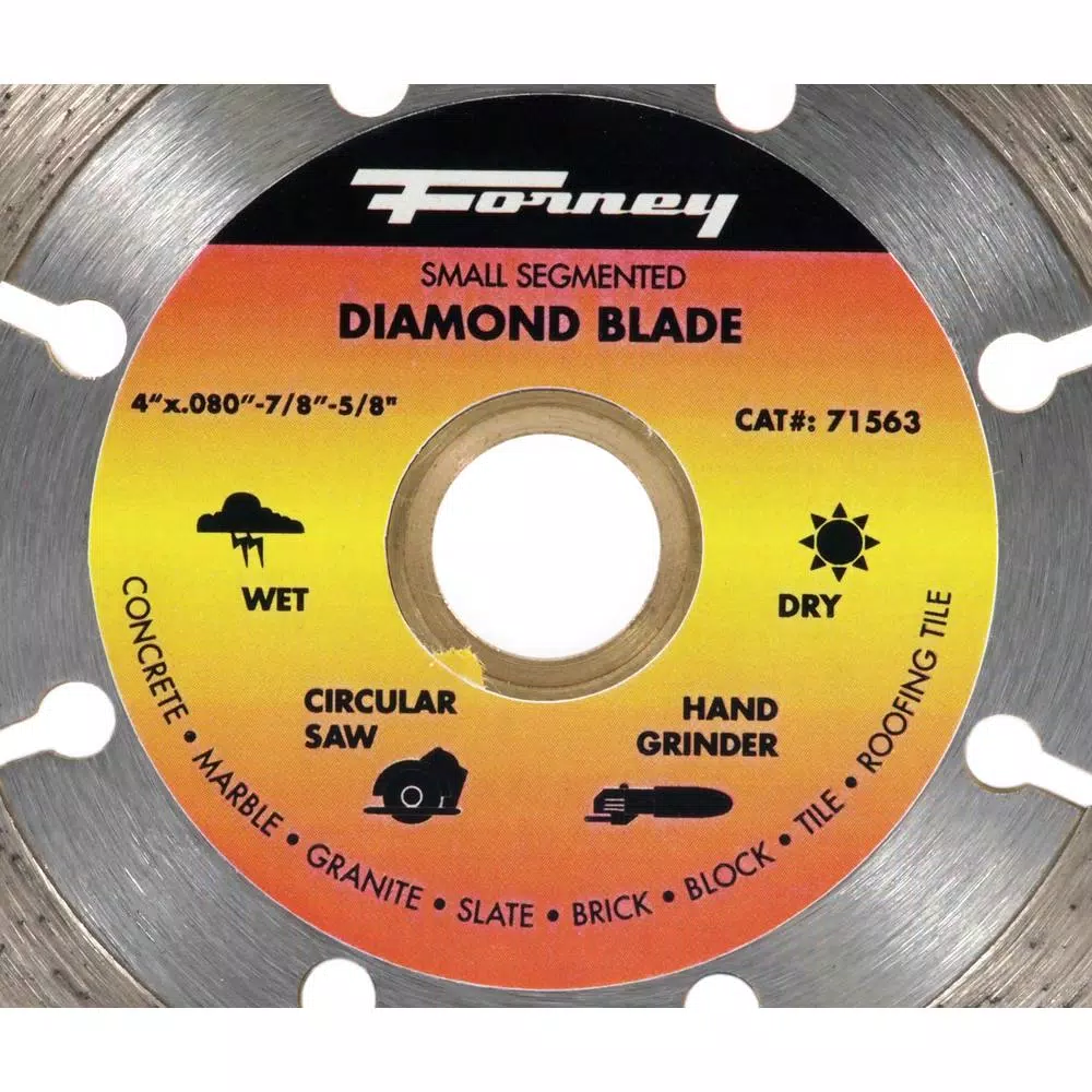 Forney 4 in. Segmented Diamond Cut-Off Blade for Concrete and Masonry