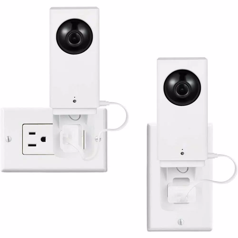 Wasserstein AC Outlet Mount for Wyze Cam and Wyze Cam Pan, White (2-Pack)