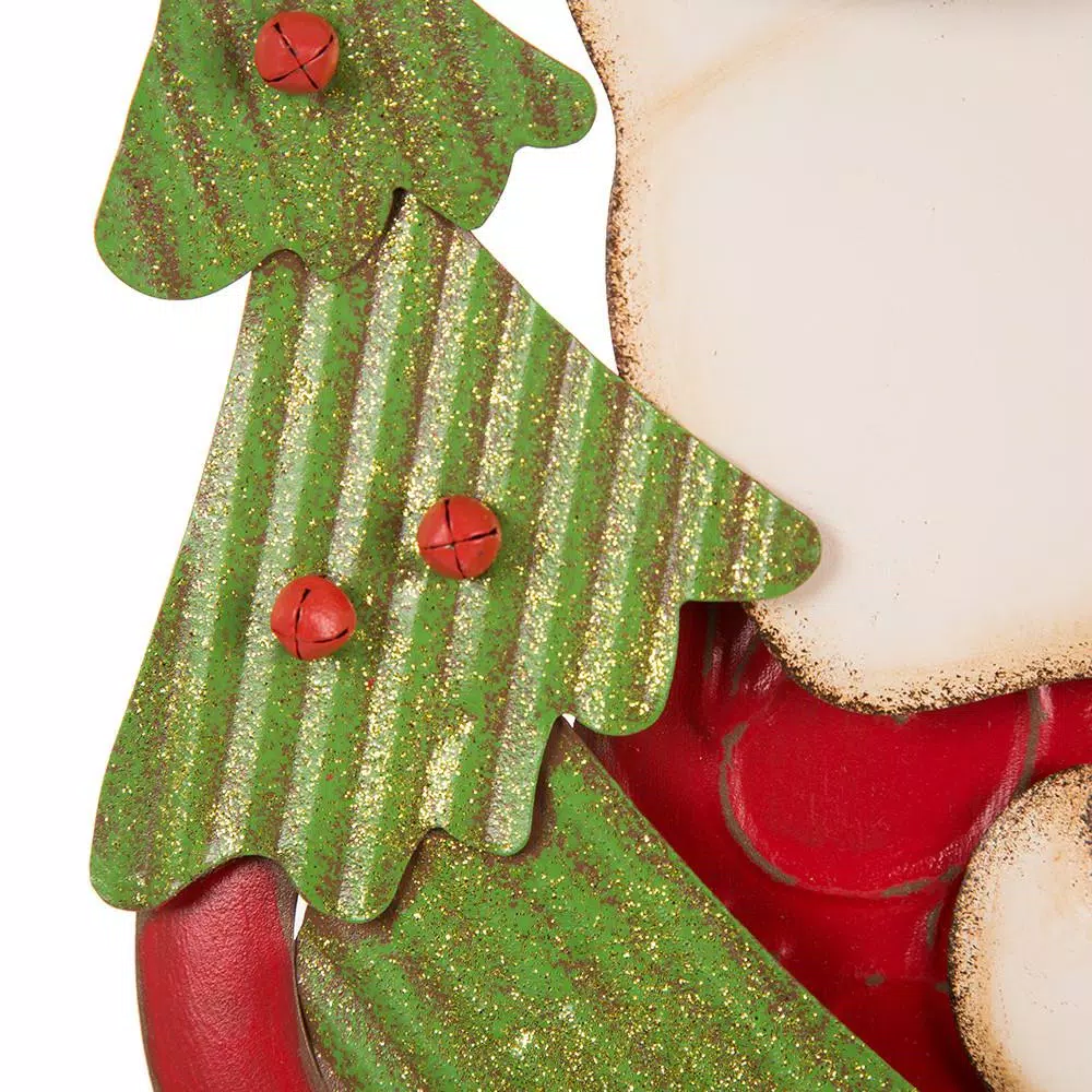Glitzhome 36 in. Iron Santa Yard Stake - Versatile Holiday Outdoor & Indoor Decor