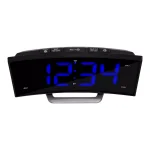 La Crosse Technology 1.8 in. Curved Blue LED Atomic Dual Alarm Clock with USB Charging Port thumbnail 2