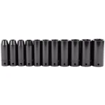 Stanley 1/2 in. Drive SAE Deep Impact Socket Set, 11-Piece thumbnail 1