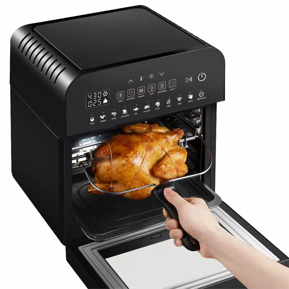 GoWISE USA Go WISE 12.7 Qt. Air Fryer Oven with Rotisserie, Dehydrator & 11 Presets, 1600W, Black