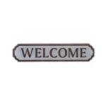 Cheungs Welcome Horizontal Galvanized Steel Wall Sign - Rustic Farmhouse Decor thumbnail 3