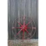 3R Studios 41 in. Compass Rose Metal Wall Plaque - Distressed Red Wall Decor thumbnail 4