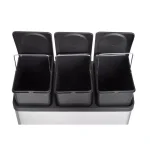 Step N' Sort 12 Gal. 3-Compartment Stainless Steel Trash Can and Recycling Bin with Step Pedals thumbnail 6