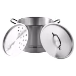 IMUSA 32 Qt. Aluminum Stovetop Steamer with Lid and Steam Tray thumbnail 6