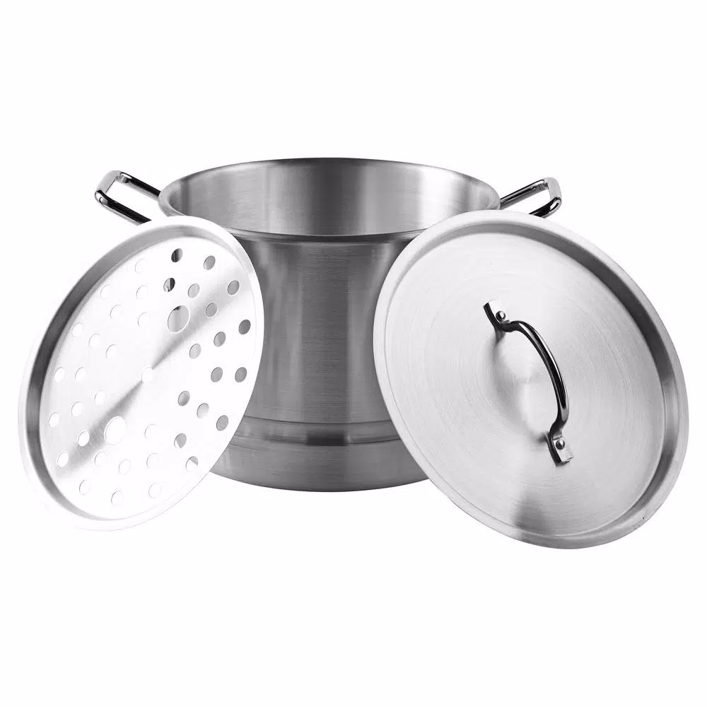 IMUSA 32 Qt. Aluminum Stovetop Steamer with Lid and Steam Tray