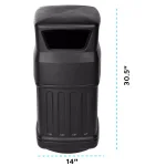 Alpine Industries 16 Gal. Black Open Dome Top Commercial Trash Can, Indoor/Outdoor thumbnail 4