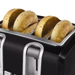 BLACK+DECKER 4-Slice Black Extra-Wide Slot Toaster with Browning Control and Dual Control Panels thumbnail 5
