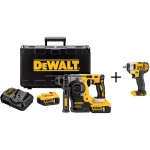 DEWALT 20V MAX XR Brushless 1 in. SDS Plus Rotary Hammer Kit with (2) 5.0Ah Batteries & 3/8 in. Impact Wrench thumbnail 1