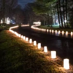 LUMABASE Luminaria Kit - 100 Flame Resistant White Paper Bags and Extended Burn Tea Light Candles thumbnail 2