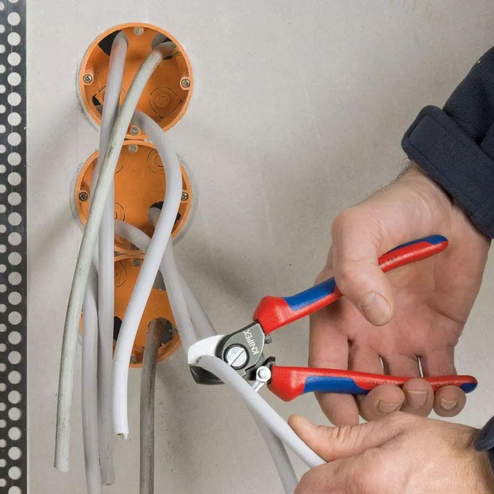 KNIPEX 6-1/2 in. Cable Shears with Comfort Grip for Copper and Aluminum