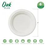 Unbranded 6 in. White Sugarcane Plates, 600 Pack - Eco-Friendly Biodegradable Disposable Plates thumbnail 3