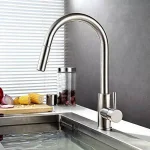 Vanity Art 16.7 in. Single-Handle Pull-Down Kitchen Faucet, Brushed Nickel thumbnail 4