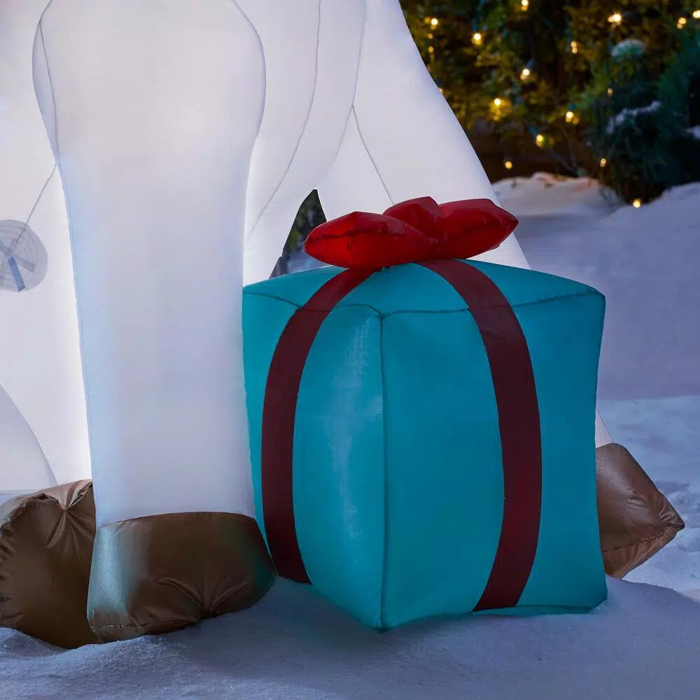 Home Accents Holiday 5 ft. Airblown Inflatable Fuzzy Plush Unicorn Pegasus with LED Lights