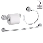 KOHLER Forte Sculpted 3-Piece Polished Chrome Bathroom Hardware Set thumbnail 6