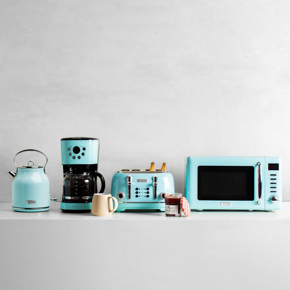 Haden Heritage 4-Slice Retro Wide Slot Toaster, 1500W, Turquoise