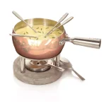 Boska Exclusive Collection 6-Piece Stainless Steel Fondue Set with Copper Finish and Concrete Base thumbnail 1