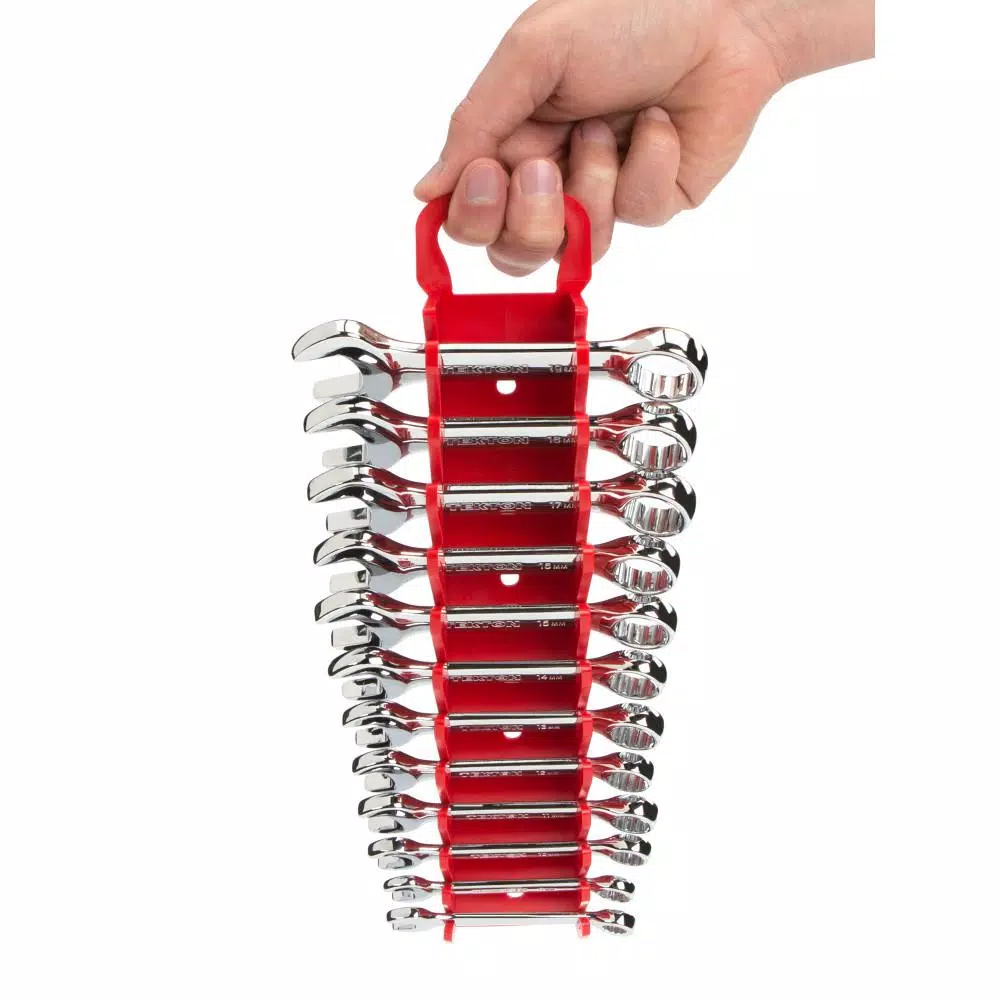 TEKTON 12-Tool Store-and-Go Stubby Wrench Rack Keeper, Red