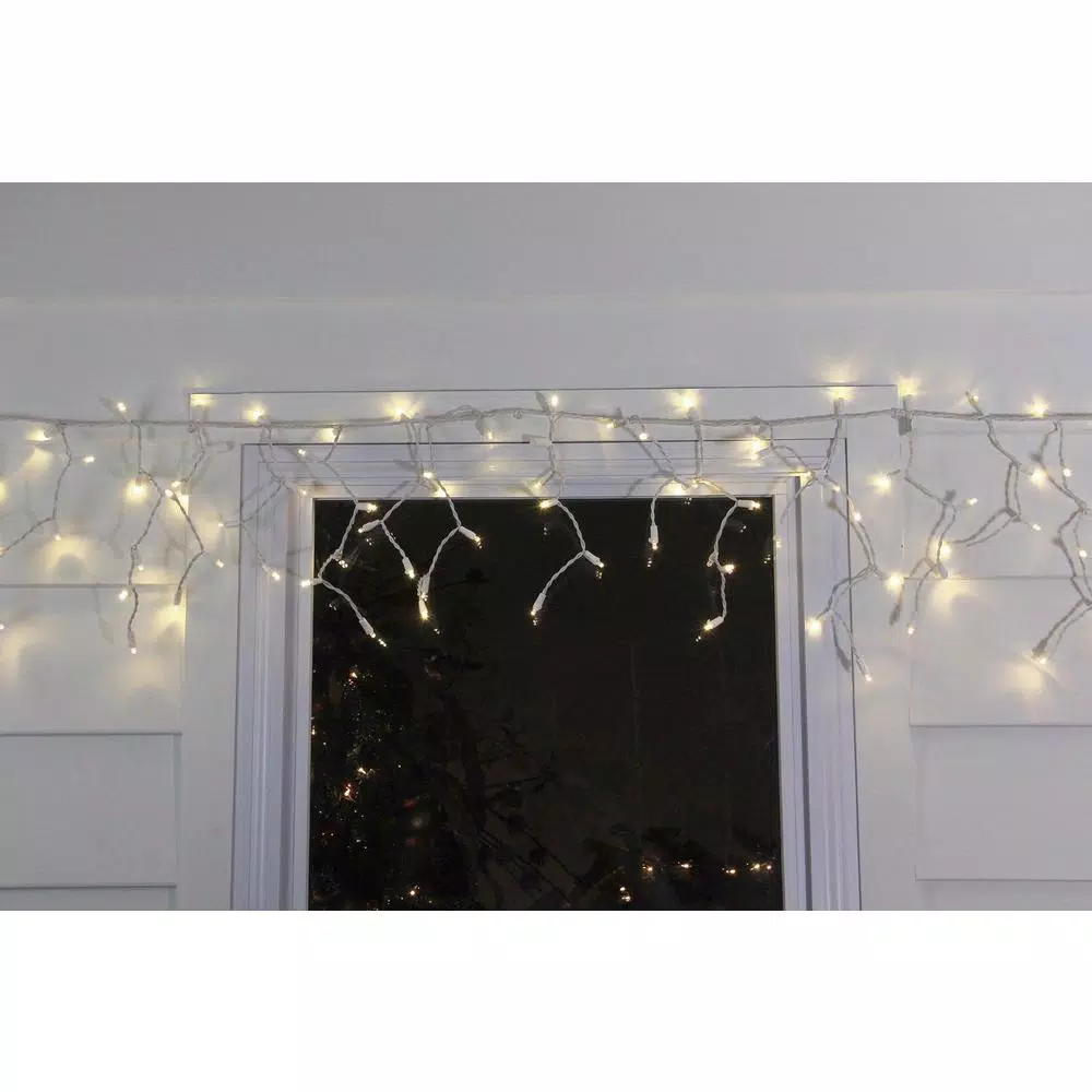 Northlight 100-Light Warm White LED Wide Angle Icicle Lights, 6.75 ft., Indoor/Outdoor