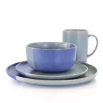 Gibson Elite Convergence 16-Piece Blue Stoneware Dinnerware Set, Service for 4 thumbnail 4