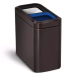 simplehuman 20L Slim Open Top Recycling Trash Can, Dark Bronze Stainless Steel thumbnail 4