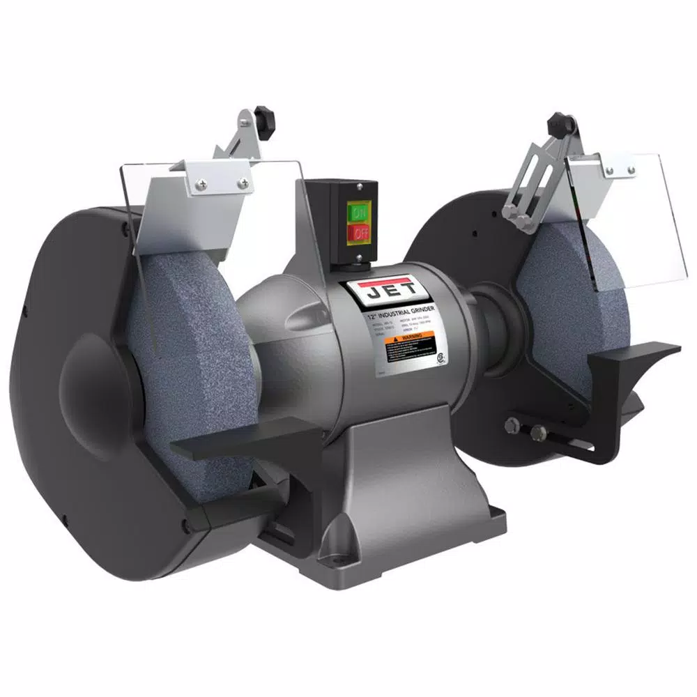 Jet 12 in. 2 HP Industrial Bench Grinder, 1800 rpm, 12 A