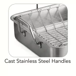Tramontina Gourmet Prima 9.5 Qt. Stainless Steel Roasting Pan with Basting Grill and V-Rack thumbnail 4