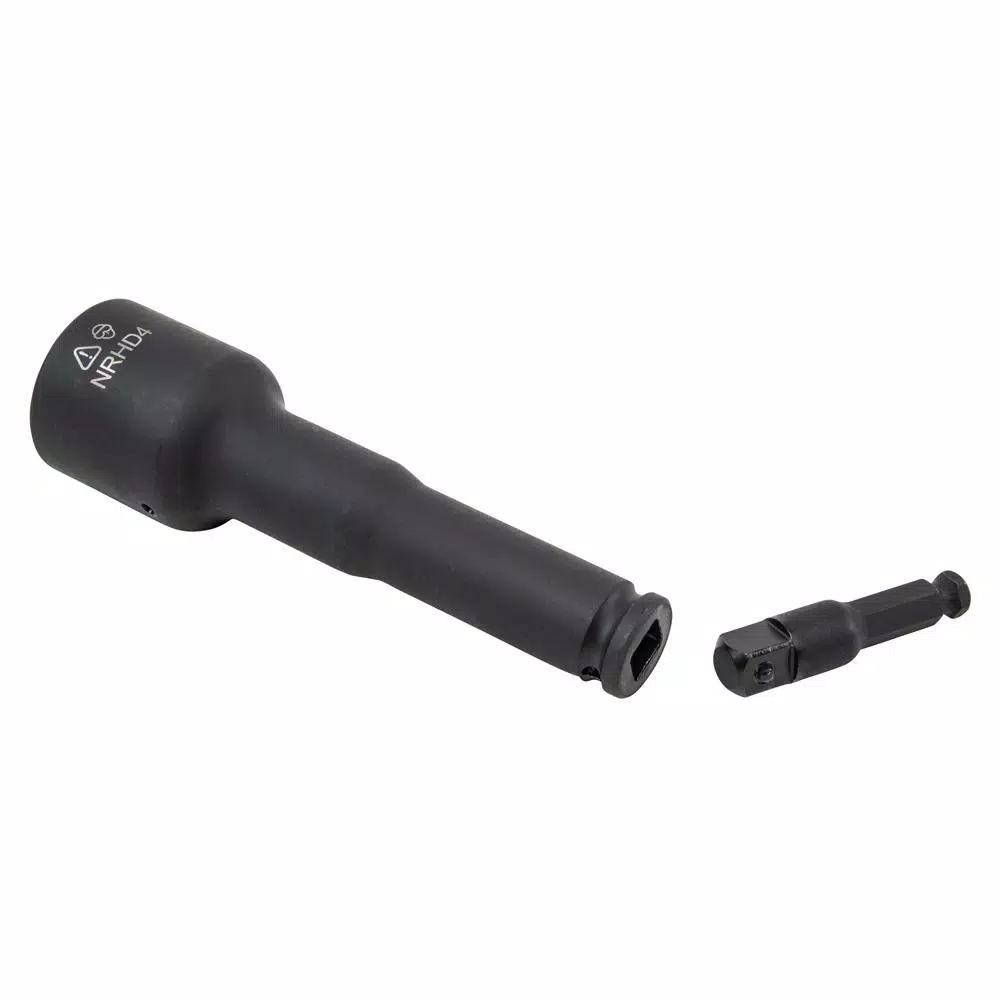 Klein Tools 4-in-1 Square Impact Socket with 7/16 in. Hex Quick-Change Adapter, 1/2 in. Square Drive