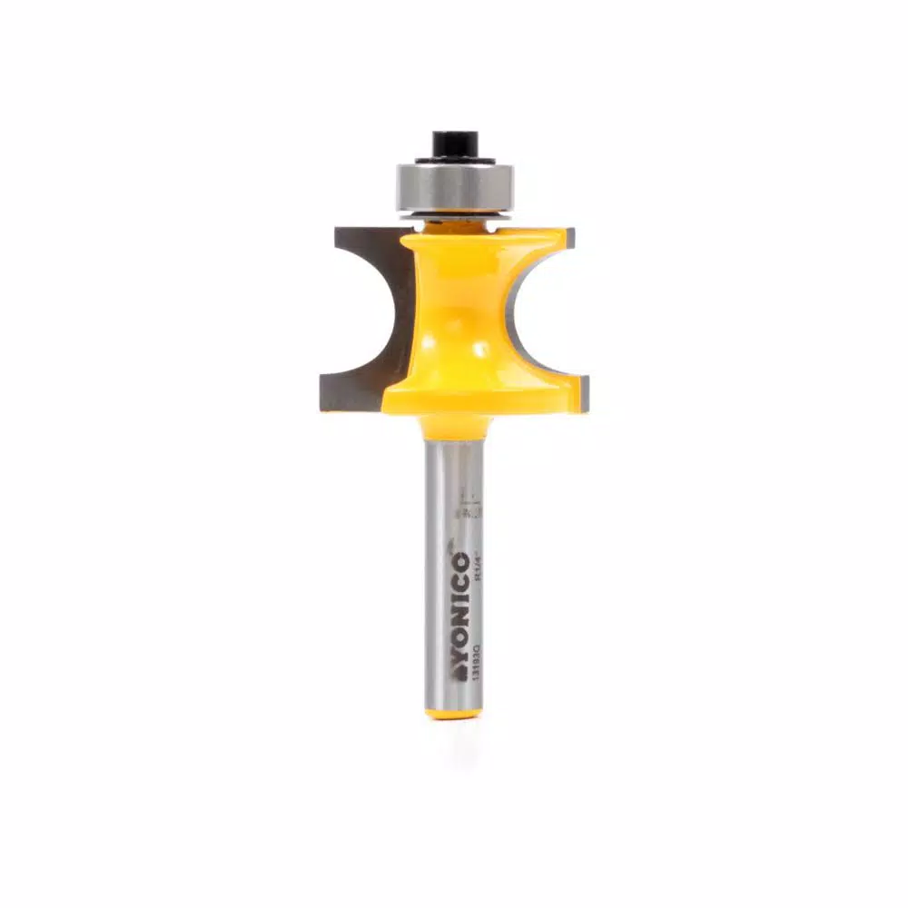 Yonico Bullnose Bead Router Bit, 1/2 in. Bead, 1/4 in. Shank, Carbide Tipped