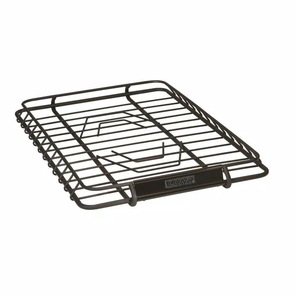 Lund Steel Roof Rack Cargo Basket - Large Capacity Powder Coated Cargo Carrier, Black