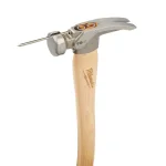 Milwaukee 19 oz. Smooth Face Hickory Wood Framing Hammer with Magnetic Nail Set thumbnail 6