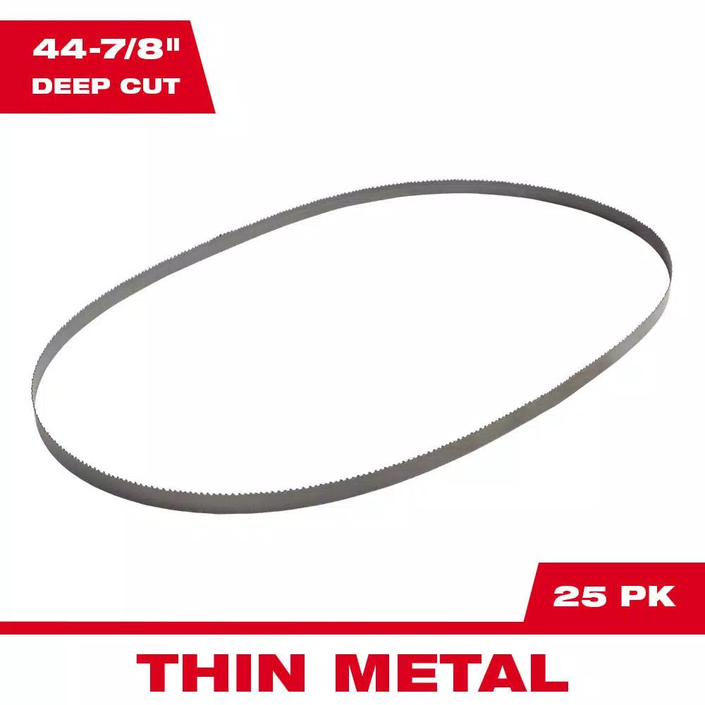 Milwaukee 44-7/8 in. 24 TPI Bi-Metal Deep Cut Portable Band Saw Blades, 25-Pack
