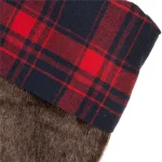 Glitzhome 19 in. Plush Christmas Stocking with Red and Green Plaid Cuff thumbnail 3