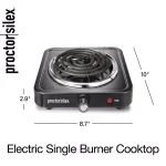 Proctor Silex 1200W Single Burner Stainless Steel Hot Plate, 5.5 in. Black thumbnail 2