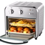 Boyel Living 11 Qt. Silver Stainless Steel Air Fryer with 4 Accessories, 1500W, Temperature & Time Control thumbnail 2