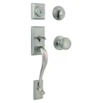 Kwikset Hawthorne Satin Nickel Single Cylinder Handleset with Cameron Knob and SmartKey Security thumbnail 1