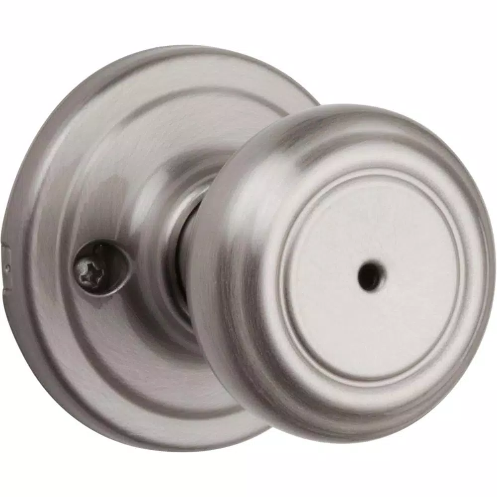 Kwikset Cameron Privacy Door Knob, Satin Nickel, with Microban Antimicrobial Technology