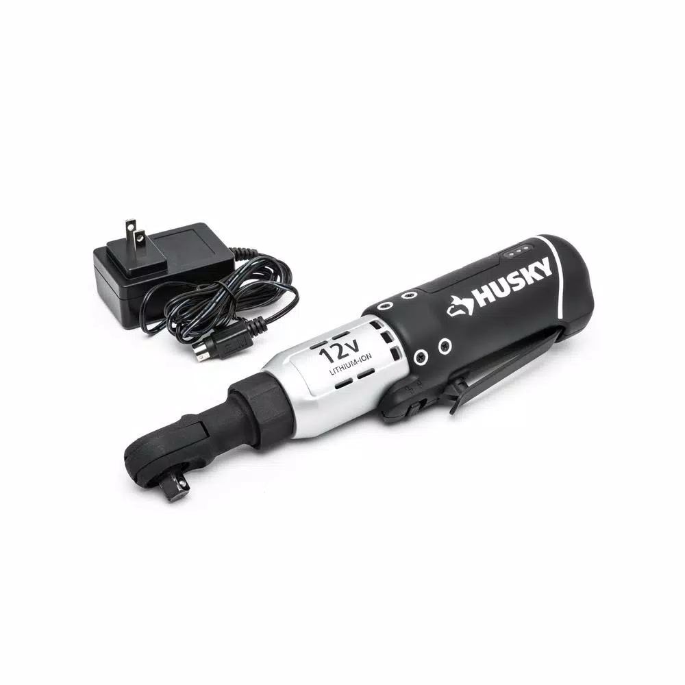 Husky 3/8 in. Drive 12V Cordless Ratchet with Lithium-Ion Battery and Charger